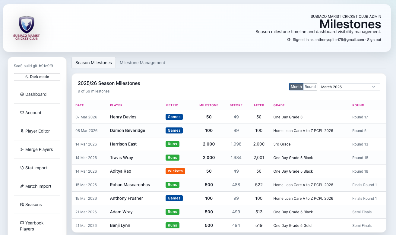 ClubStats product preview 4